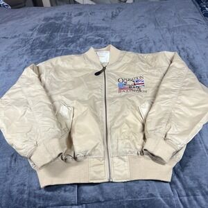 VINTAGE USAF MEN'S OPERATION IRAQI FREEDOM TAN WINDBREAKER JACKET Size M  USA VG